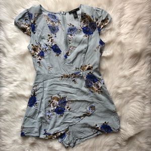 Blue Floral Romper